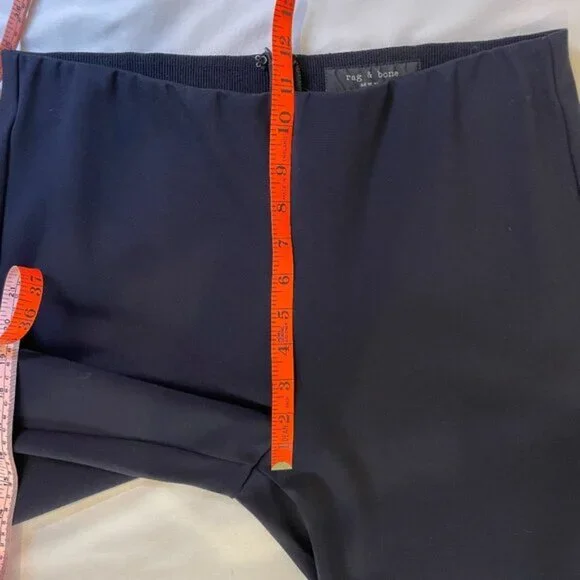 Rag & Bone Black Lace Up Ankle Pant Skinny Ponte Knit Back Zipper Size 10 - Picture 7 of 12